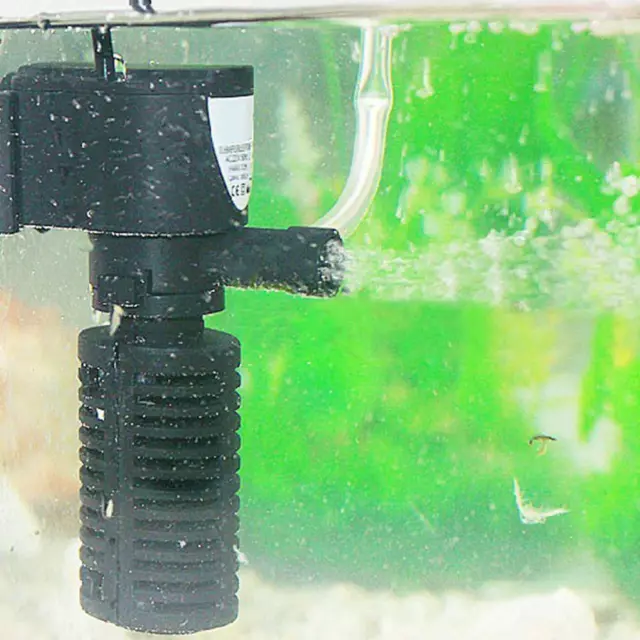 3 in 1 Aquarium Filter Submersible Oxygen Internal Tank Pump ~ Fish uk P7P0