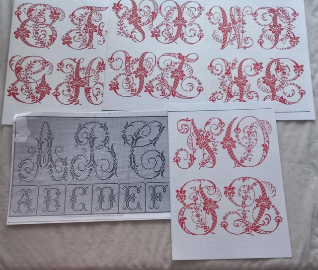 Livre De Point De Croix: Lettres Entrelacées Et Monogrammes - Michèle Rain