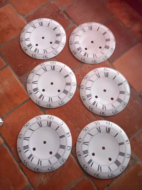 Lot de 6 cadran horloge comtoise recent Zifferblätt dial 18em pendule coq 24cm