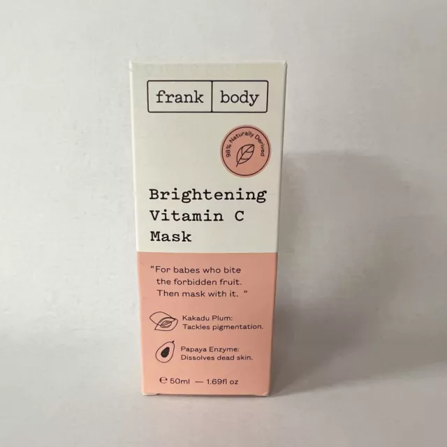 Frank Body ~ Brightening Vitamin C Mask ~ Full Size 1.69 fl oz /50 mL NIB