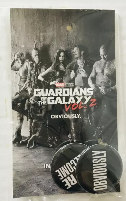 The Guardians Of The Galaxy Vol 2 Set of 2 Original Promotional Pins/Buttons NEW