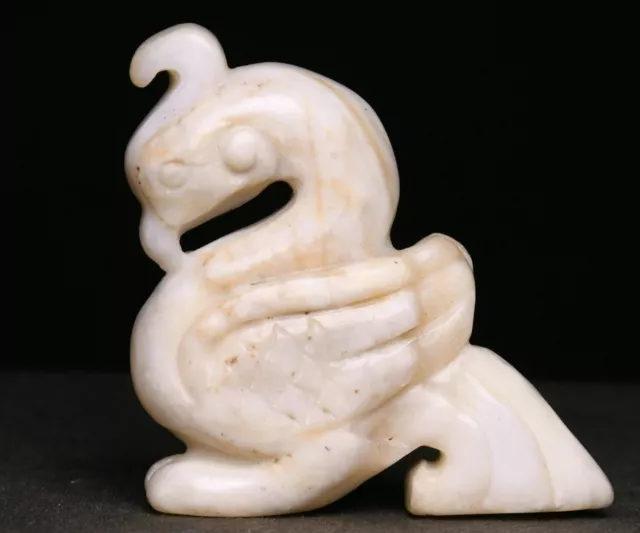 5CM Chinesische Natürliche Hetian Jade Carve Phoenix Vogel Amulett Anhänger