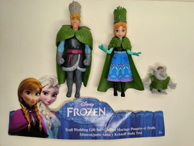 Disney Frozen Anna and Kristoff Doll Troll Wedding Gift Set Action Figures