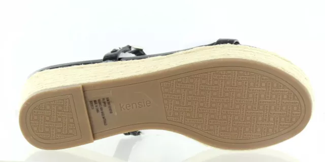 Kensie Womens Tavi Platform Wedge Slingback Sandal Black Faux Patent Size 8.5 M 3
