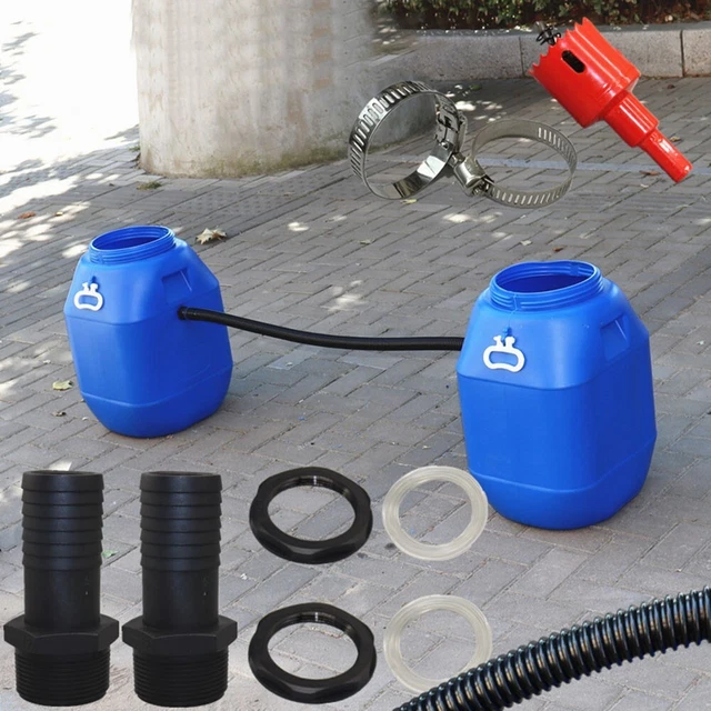 2 Robinets Pour Cuve Récupérateur Eau De Pluie 3/4" - Robinet Jardin Avec Ouvre-trou Et Accessoires