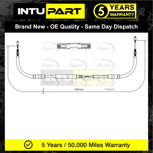 Fits Chrysler Voyager 2001-2008 IntuPart Front Centre Hand Brake Cable