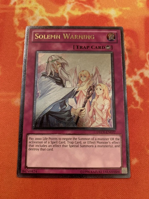 Yu-Gi-Oh! - Solemn Warning (DREV-EN077) - Duelist Revolution - Unlimited Edition - Ultimate Rare