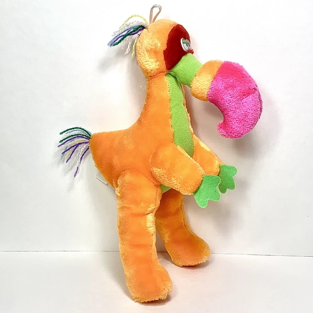 VINTAGE TOUCAN DINOSAUR Mashup Morph Plush Sugar Loaf Bright Neon