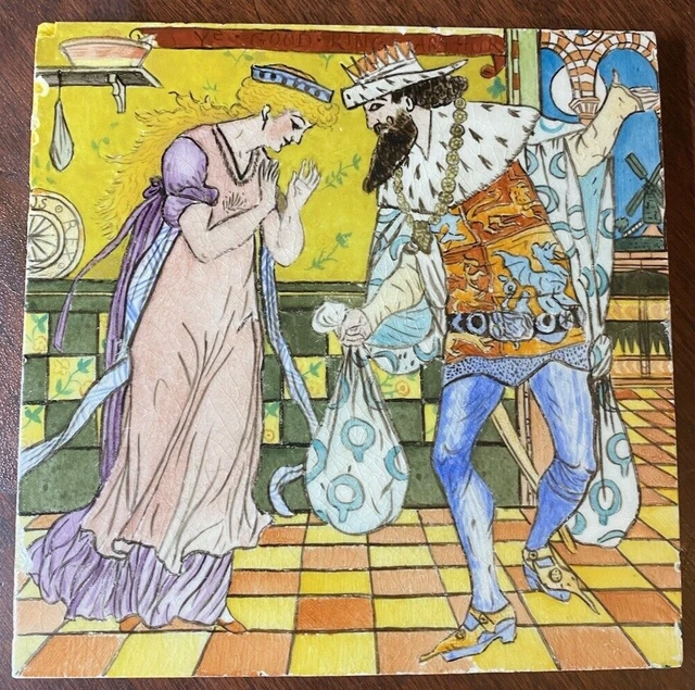 Antique Minton's China Works Stoke on Trent Walter Crane KING ARTHUR Nursery