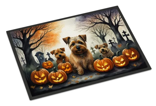 Norfolk Terrier Spooky Halloween Indoor or Outdoor Mat 18x27 DAC2048MAT