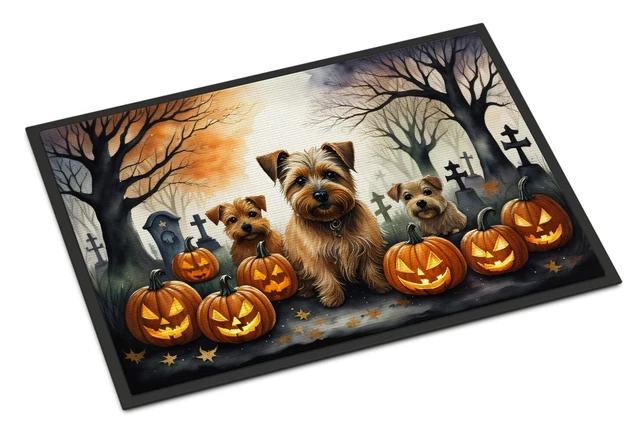 Norfolk Terrier Spooky Halloween Indoor or Outdoor Mat 18x27 DAC2048MAT