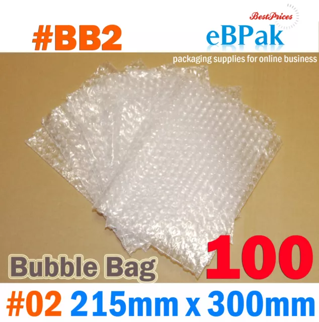 100x Bubble Pouch Bag 02 215 X 300mm Quality Import BP02 Bubble Wrap Bags 2