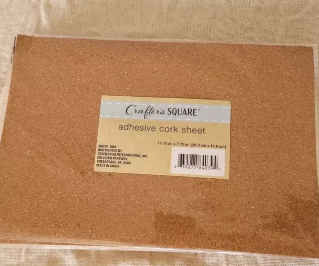 Crafters Square Adhesive Cork Sheet 11.75 IN X 7.75 IN