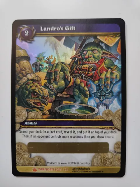 Landro's Gift Unscratched WoW World Of Warcraft TCG Loot Card