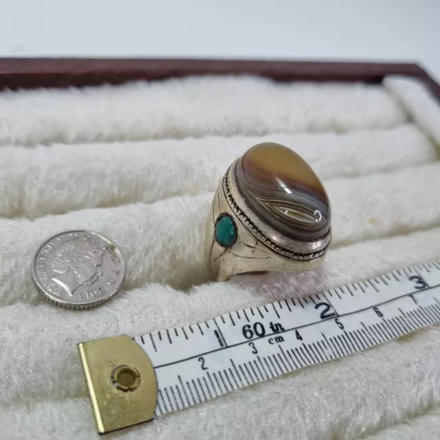 Aqeeq Solaimani Silver Ring Original Aqiq Akik Agate Stone Handmade عقیق سلیمانی