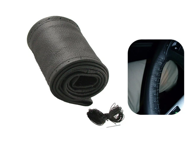 Couvre-volant En Cuir Noir - Taille S (35-36 Cm) - Neuf Emballé - Pour Personnaliser Son Volant