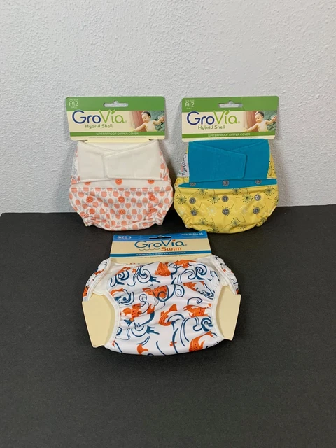 New Lot of 3-  1  sz 3 GroVia Swim Diaper &  2- GroVia Hybrid Shell A12