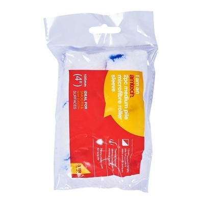 AMTECH 2pc 4" Pile MEDIO MANICA A RULLO IN MICROFIBRA 12mm 