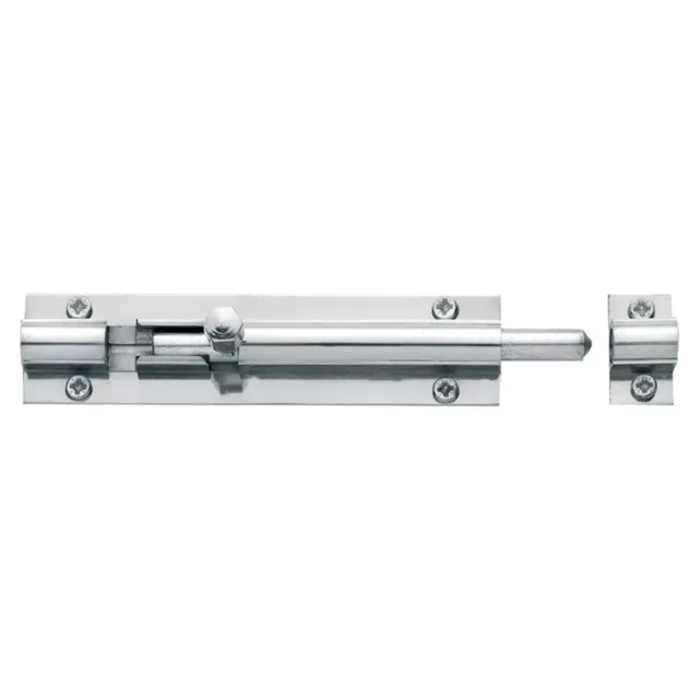 4" Straight Barrel Door Bolt 25mm x 116mm Satin Nickel Aluminium Brass or Chrome