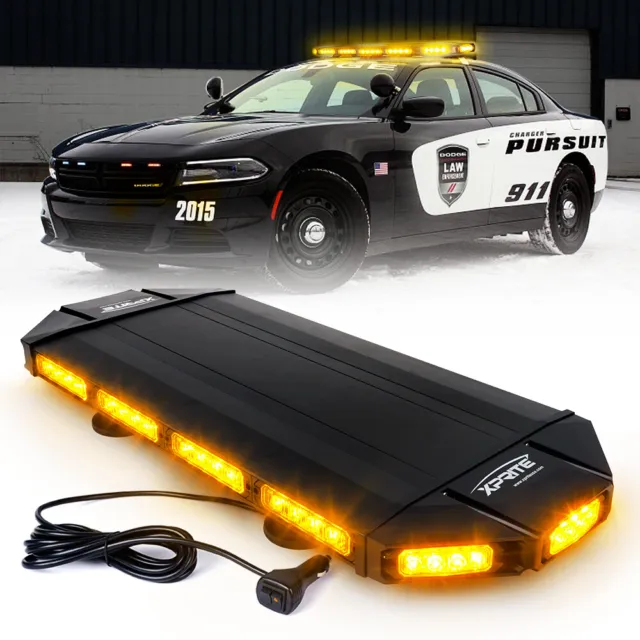 Xprite 27" Amber LED Strobe Light Bar Car Truck Rooftop Flash Emergency Warning