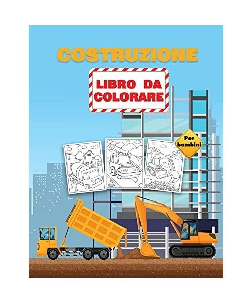 Zaino Per Bambini Mnsruu Con Veicoli Da Costruzione - 25x30x10 Cm, Leggero Con Fischietto Di Sicurezza