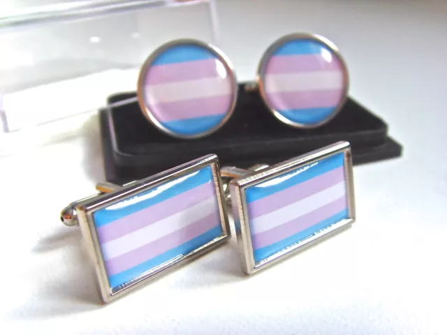 Transgender Flag Lgbt Movement Gay Pride Flag Cufflinks Cuff Links Gift