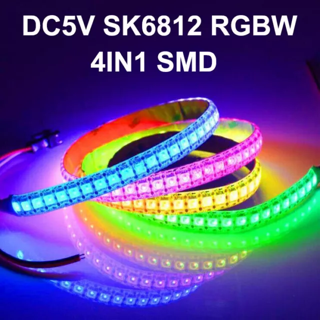 1M-5M SK6812 RGBW 4in1 LED Strip 30/60/144LEDs/M IC Individual Addressable DC 5V