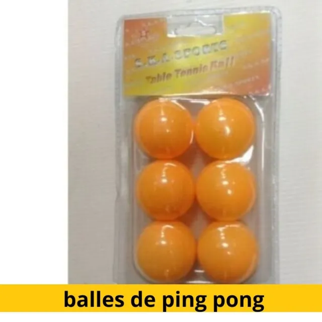 Balle Ping Pong Orange Balle * 6 Pour Jouet Du Tennis De Table Blanc Et Jaune
