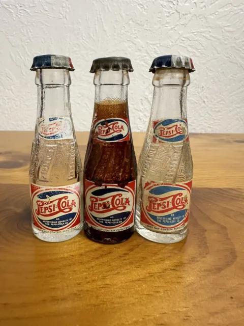 3 Bill’s Milwaukee Miniature Pepsi Cola Bottles