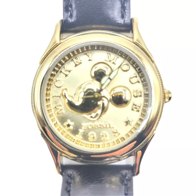 Mickey Mouse Watch Gold Edition and Coin Fossil Disney Limited LI 1618