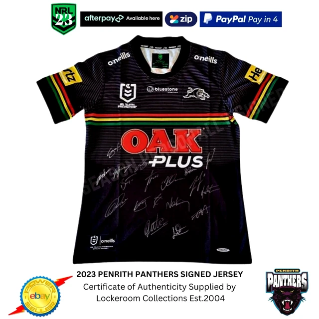 Penrith Panthers Back 2 Back Team Signed Split Jersey