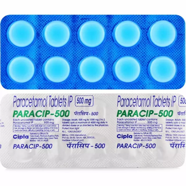 Paracetamol Tabletten Für Fieber Und Pilzinfektion 500MG (Packung 100 Tabletten)