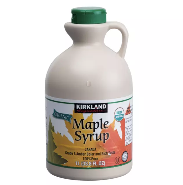 Kirkland Signature Maple Syrup 1L Jug Pure Organic Grade Amber Color Rich Taste