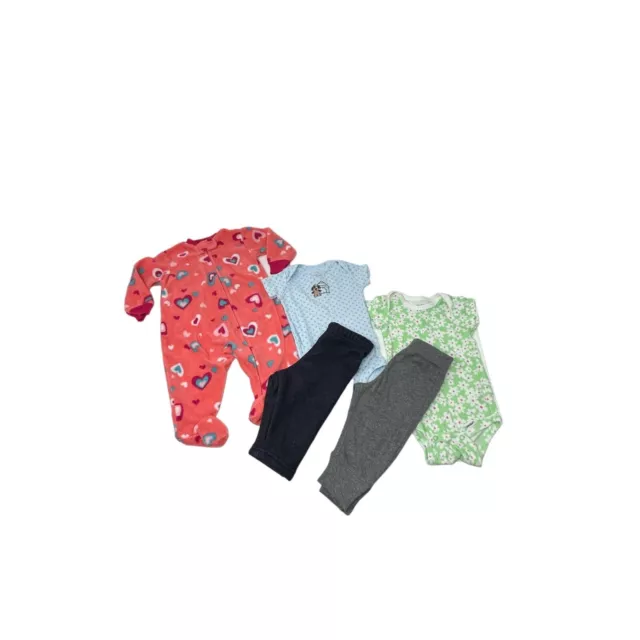 Baby Girl's - Sleeper, 2 Pair Pants, 2 Body Suits - Size 0-3 Month & 3 Month