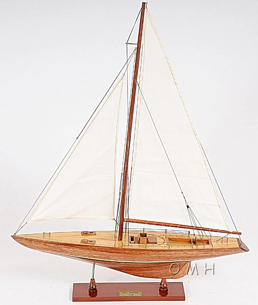 39 Inch WOOD YACHT Columbia Display Model America's Cup Sailboat Nautical Decor