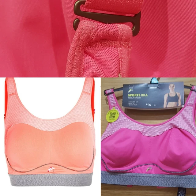 NEW F&F TESCO Gym Fitness Sports Yoga Medium Impact 2Way Pink Bra