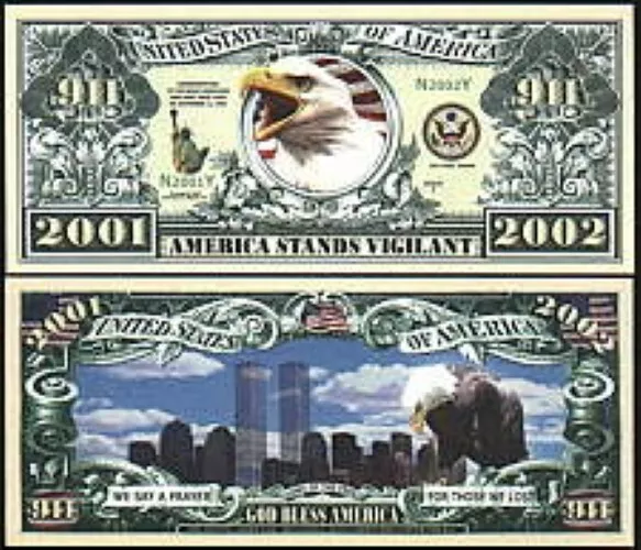 9-11 Premier Anniversaire 2002 - America Supports Vigilant 911 Nouveauté Monnaie