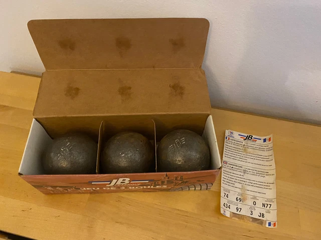 3 BOULES Anciennes De Petanque  Jb France  Occasion Saccoche Recente