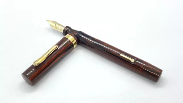 Gorgeous Conklin Senior Endura Pen, Woodgrain, Firm, 14K Fine Nib, Usa