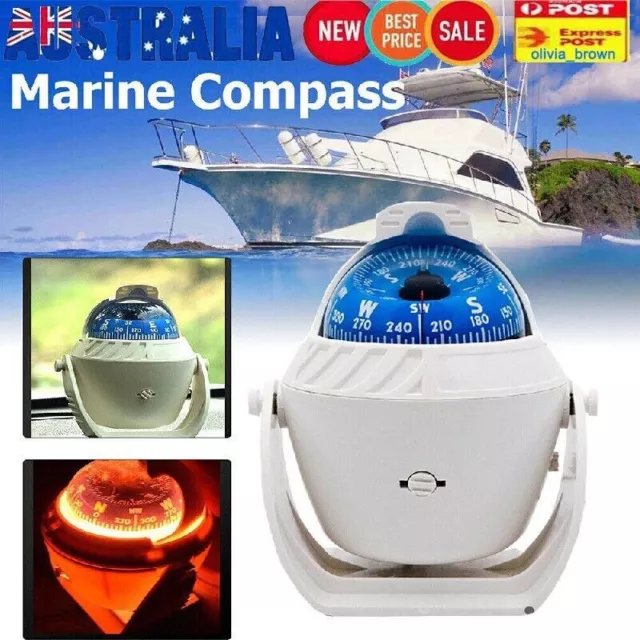 Pivoting Sea Marine Compass with Mount for Boat Caravan Truck Car Navigation New