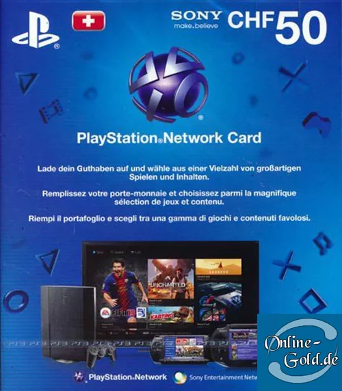50 CHF PlayStation Network Card Sony PSN Gutschein Key nur für Schweiz NEU [CH]