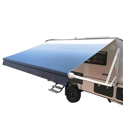 RV Awning Fabric 12 Feet Width Camper Awning Replacement Shade Blue Protection