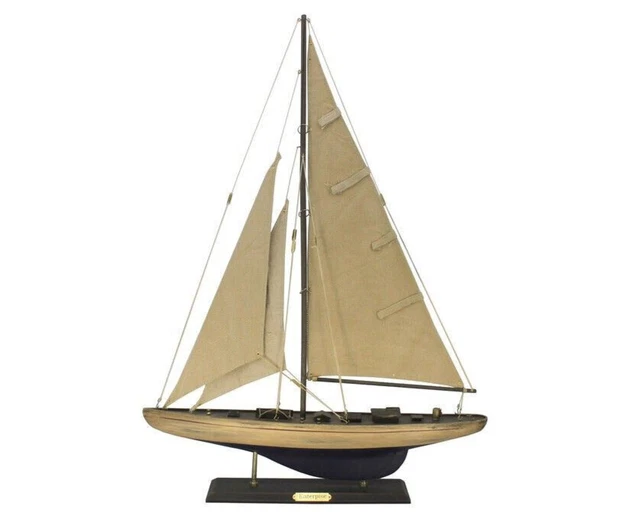 Rustic Enterprise America's Cup Yacht J Class Boat Wooden Model 20" Sailboat