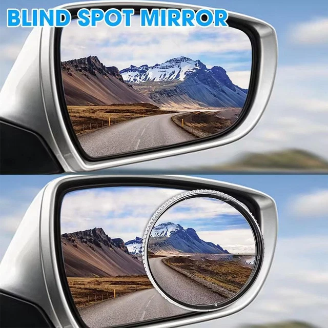 Miroir D'angle Mort Réglable Pour Voiture - Baceyong, Grand Angle, Fixation Facile (noir)