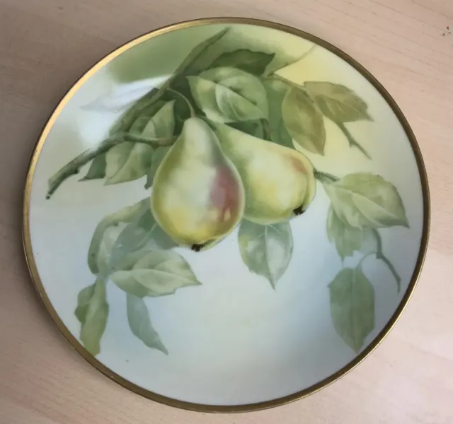 Vintage Rosenthal Bavaria Pear Image Gold Trim Plate Fruit Design