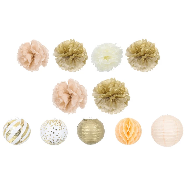 Pompons En Papier Lanternes De Fête Décorations Mariée Suspendu