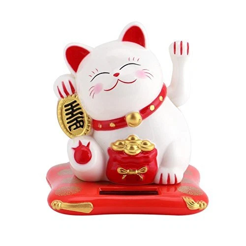 Solar Luck Cat,Solar Powered Cute Waving Cat Solar Luck Cat Good Luck Wealth