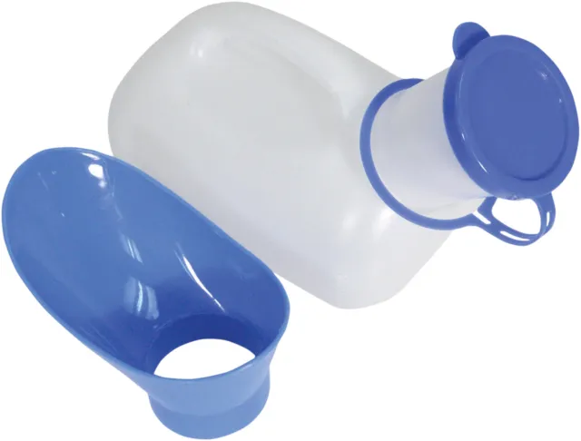 Unisex Tragbare Urinflasche Graduiert 1000 ml Urinal mit Griff & Druckdeckel