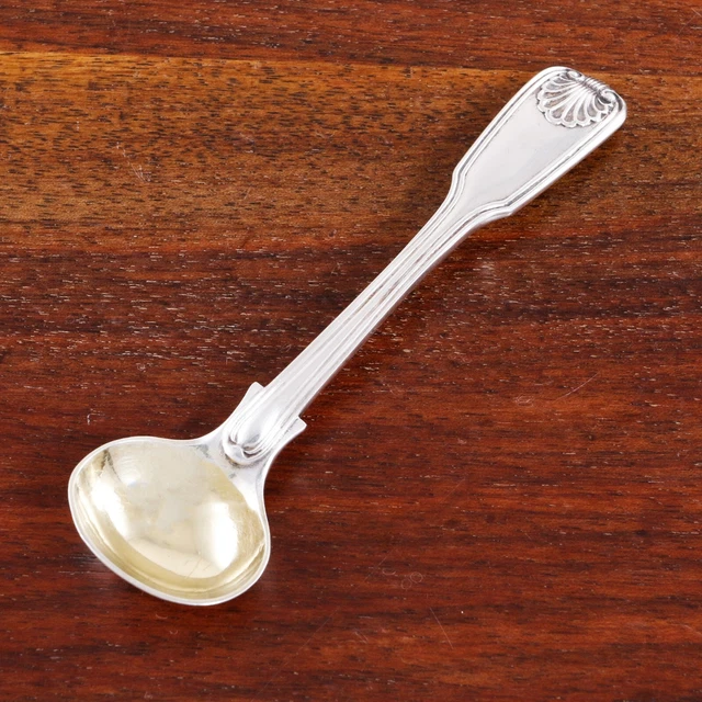 George Adams English Sterling Silver Master Salt Condiment Spoon 1842 No Mono