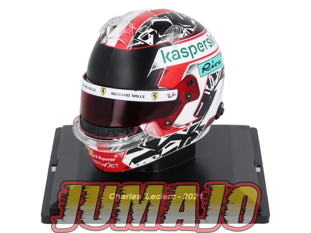 Casque 1/2 Bell F1 French GP 2021 – Charles Leclerc, Ferrari – Miniature échelle 1:2